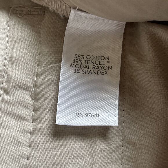 J Jill Cotton Tencel Modal Pull On Elastic Waist Beige Ankle Pants Size 8P - Picture 8 of 8